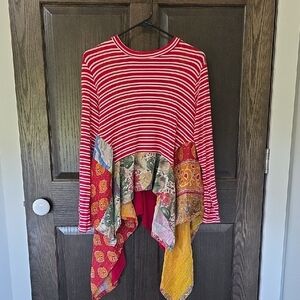 Red and White Striped Top by The Morgan Factory